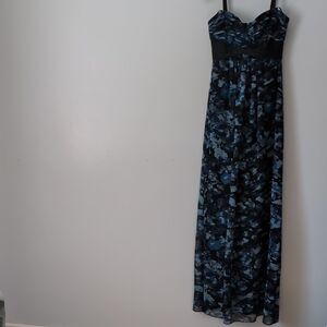 BCBGMaxAzria Blue and Black Maxi Dress